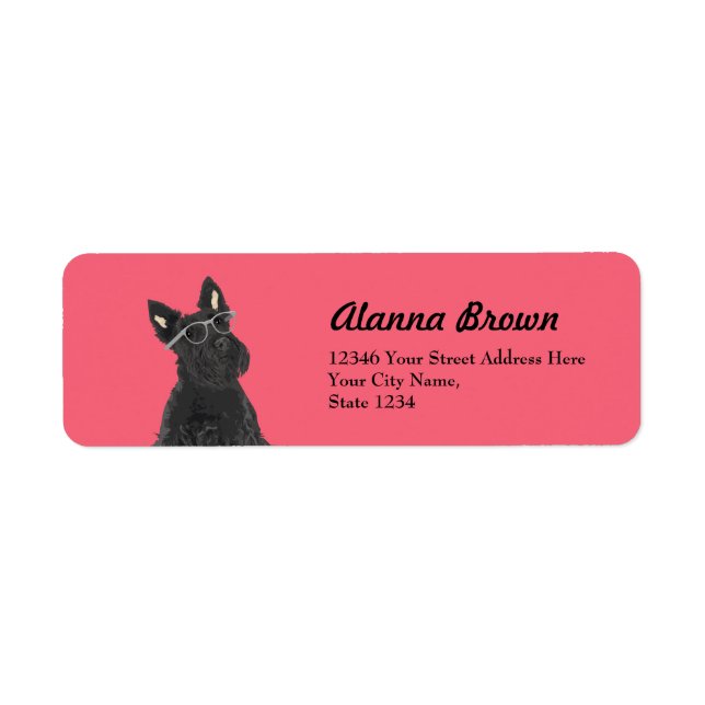 Hipster Scottish Terrier Label for Dog Lovers (Front)