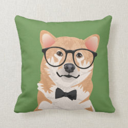 Hipster Shiba Inu Pillow