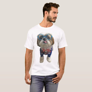 Hipster Shih Tzu Dog T-Shirt