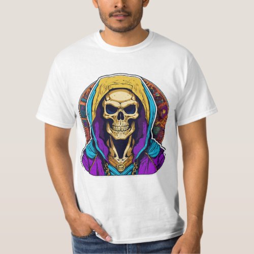 Hipster Skeletor Portrait T_Shirt