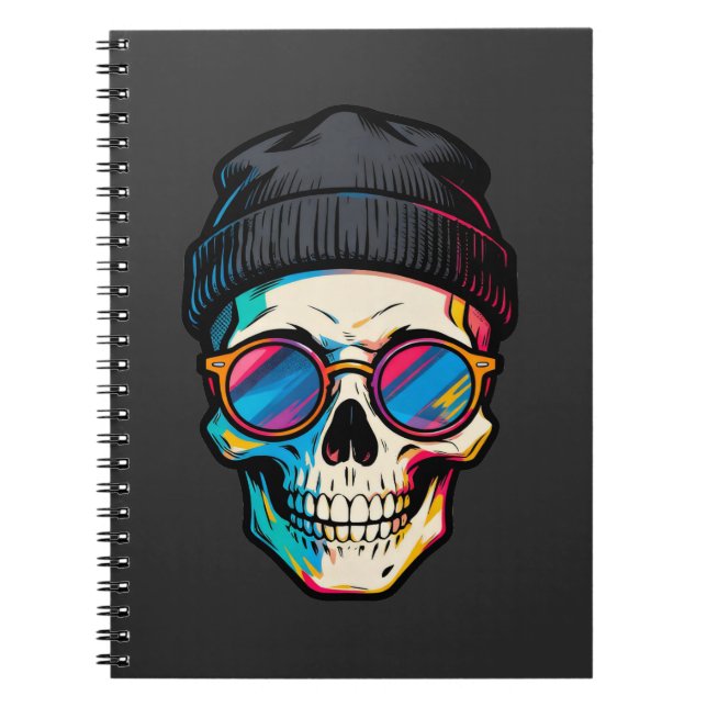 Hipster Skull Cap Notebook (Front)