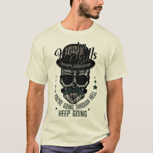 hipster skull head of death crane pirate citation T-Shirt