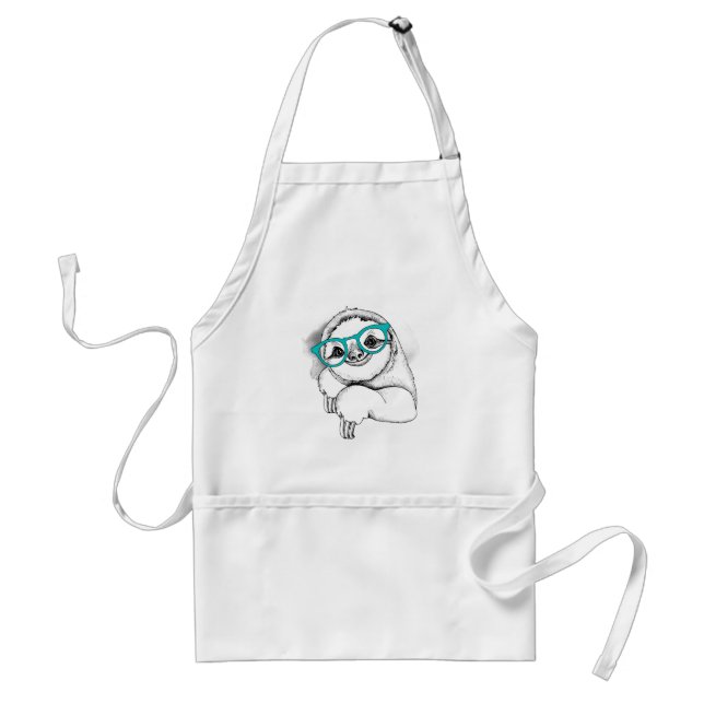 Hipster Sloth Adult Apron (Front)