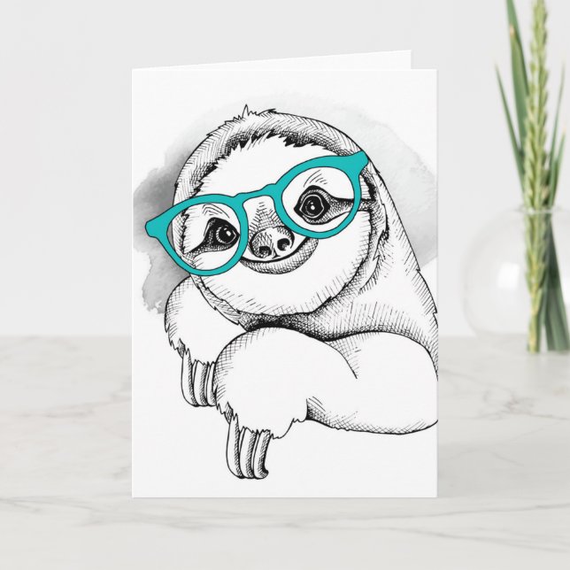 Hipster Sloth Card (Front)
