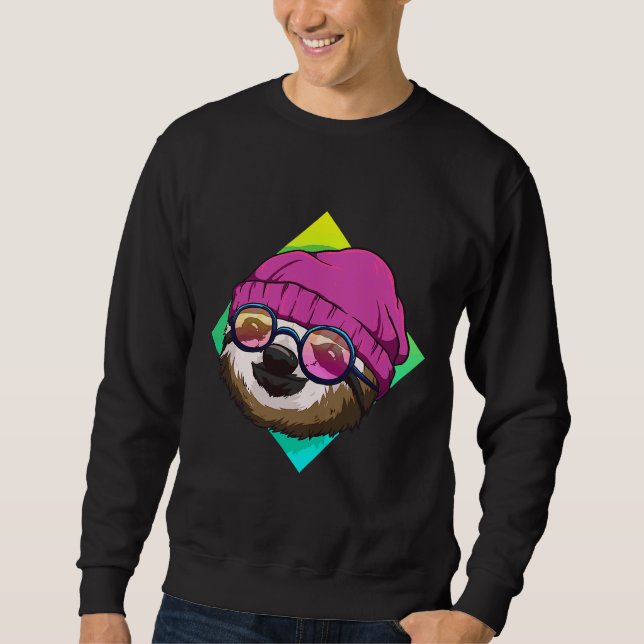 Hipster Sloth Cute Sloths Ideas Sweatshirt (Front)