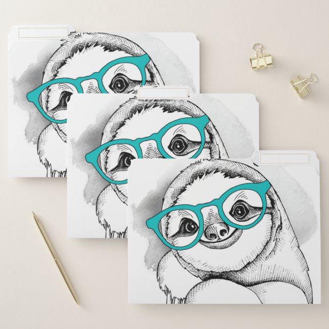 Hipster Sloth File Folder (Set)