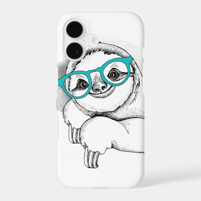 Hipster Sloth Iphone Case (Back)