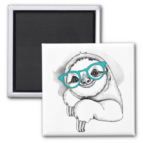 Hipster Sloth Magnet