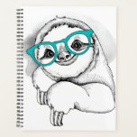 Hipster Sloth Planner<br><div class="desc">Image by Afishka | Shutterstock. Image ID: 361513163 | This design features a cute sloth wearing teal blue eyeglasses.</div>