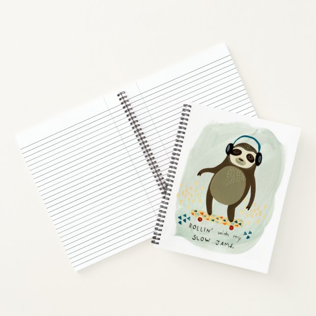 Hipster Sloth | Rollin' With My Slow Jams Notebook (Inside)