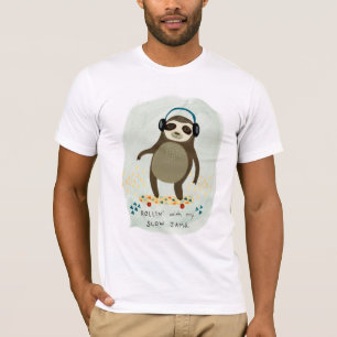 Hipster Sloth   Rollin' With My Slow Jams T-Shirt