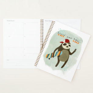 Hipster Sloth Slow Your Roll Planner