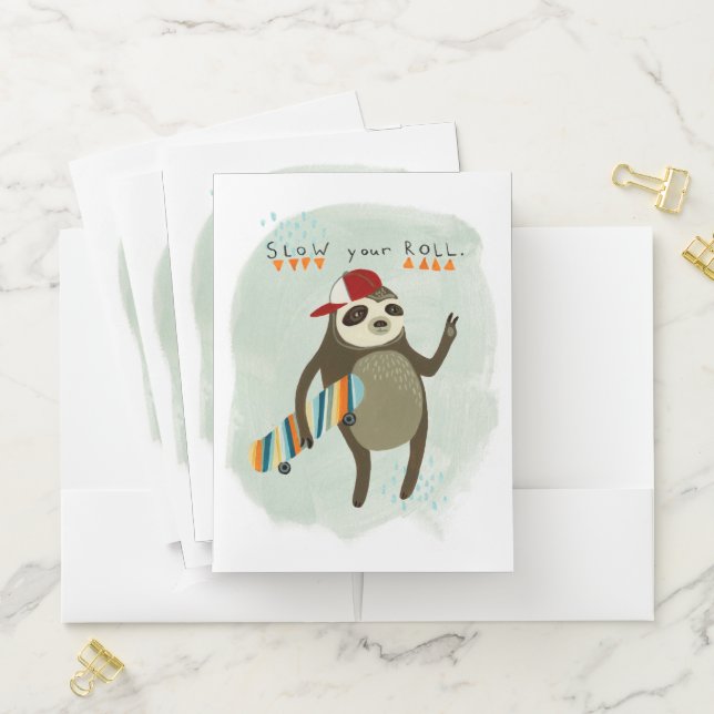 Hipster Sloth | Slow Your Roll Pocket Folder (In Situ)