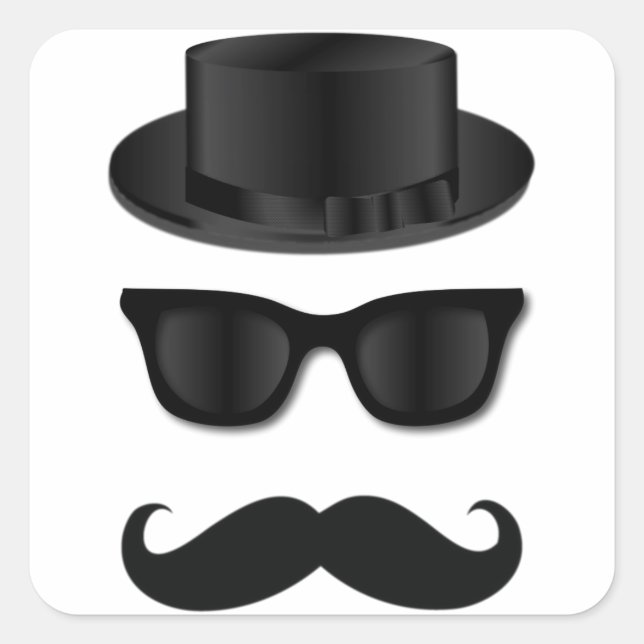 Hipster Square Sticker (Front)