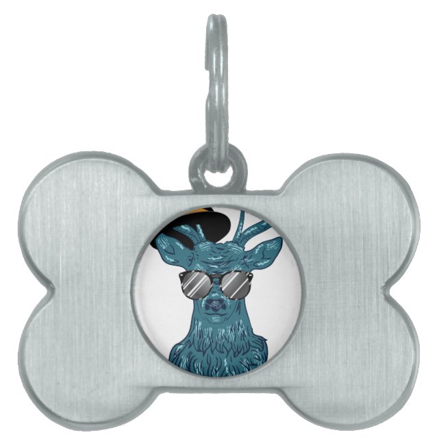 Hipster Stag4 Pet Tag (Front)