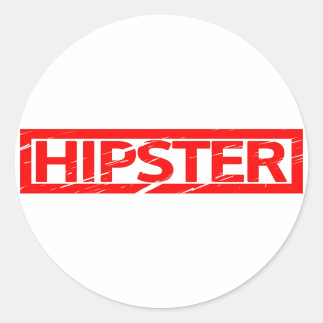 Hipster Stamp Classic Round Sticker (Front)