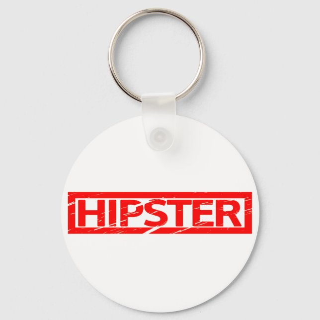 Hipster Stamp Keychain (Front)