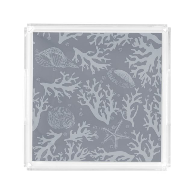 Hipster Style Coral Reef Acrylic Tray (Front)