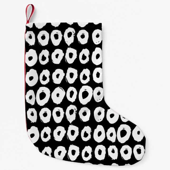 Hipster style pattern with doughnut like shapes in small christmas stocking (Front)