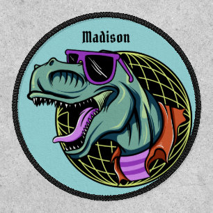 Hipster T-Rex custom name & color Patch