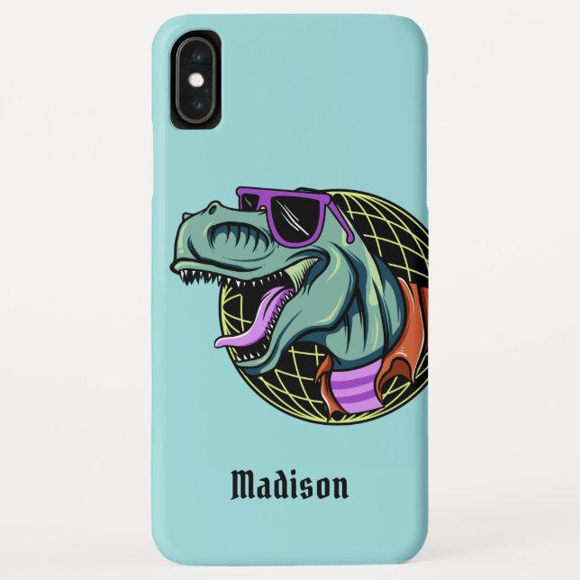 Hipster T-Rex custom name & color phone cases (Back)