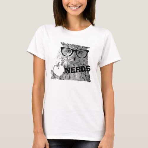 Hipster t shirt for women  I love nerds