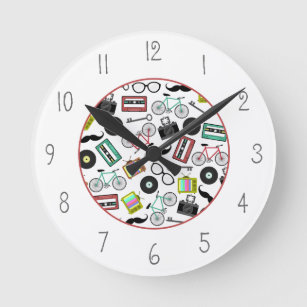Hipster Themed Clock