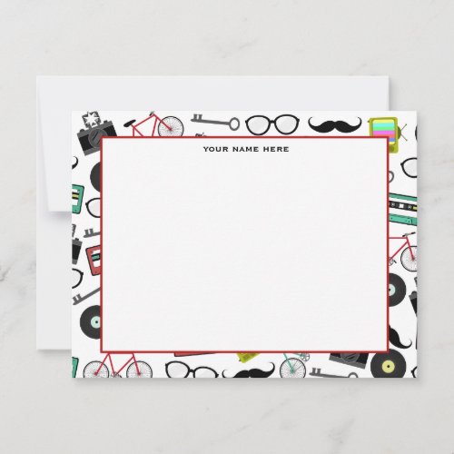 Hipster Themed Flat Notecards