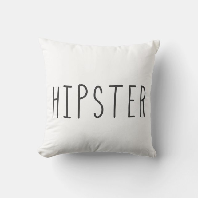Hipster Throw Pillow (Front)
