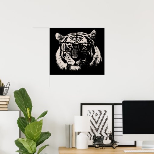 Hipster Tiger With Glasses Poster | Zazzle