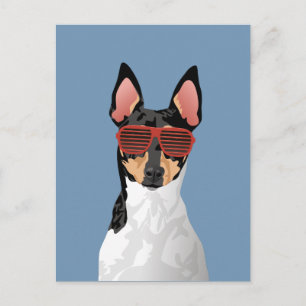 Hipster Toy Fox Terrier Postcard for Dog Lovers