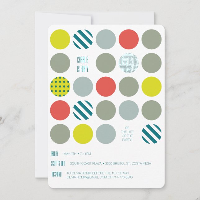Hipster Twister Birthday Invitation (Front)