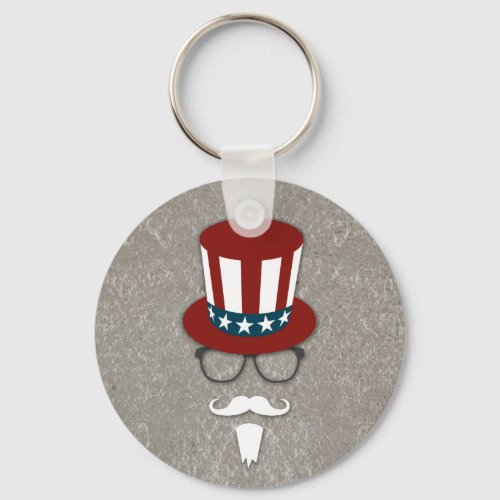 Hipster Uncle Sam Keychain