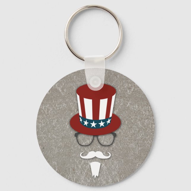 Hipster Uncle Sam Keychain (Front)