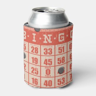 hipster vintage red bingo card game board game can cooler