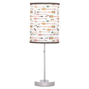 Hipster Watercolor Arrows & Feathers Table Lamp