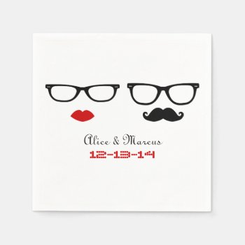Hipster Wedding Napkins by prettypicture at Zazzle