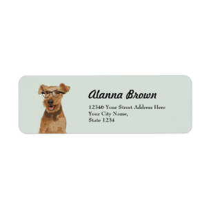 Hipster Welsh Terrier Address Label for Dog Lovers