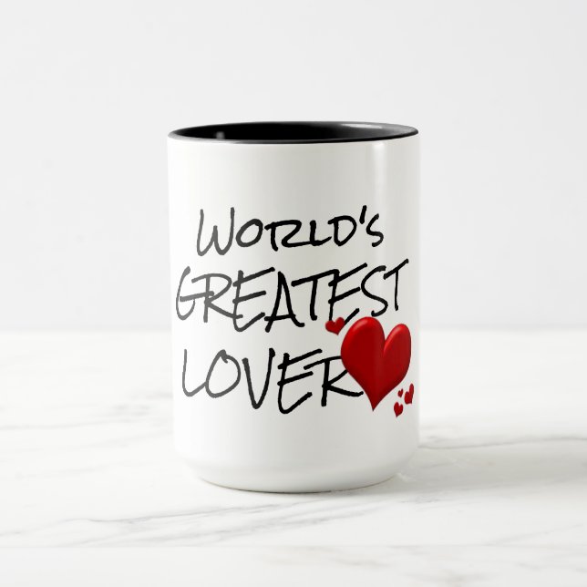Hipster world's greatest lover cute funny coffee mug (Center)