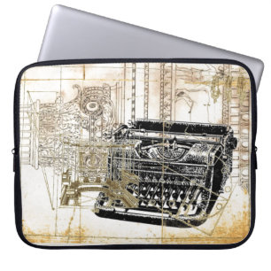 hipster writer journalist steampunk typewriter laptop sleeve