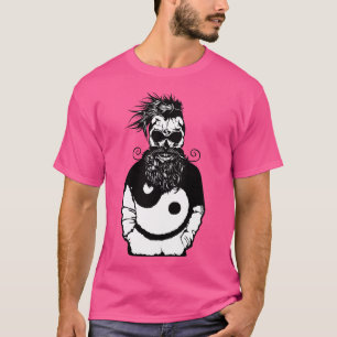hipster yin yang skull mustache vest T-Shirt