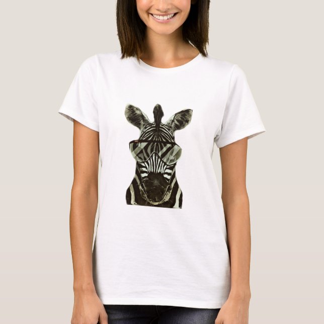Hipster Zebra Style T-Shirt (Front)