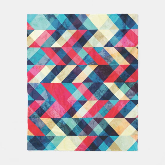 Hipster zigzag: grunge seamless pattern. fleece blanket (Front)