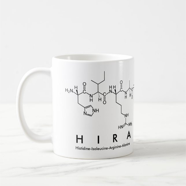 Hira peptide name mug (Left)