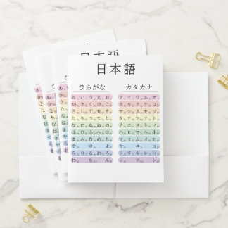 Hiragana and Katakana Japanese Language Learning Pocket Folder