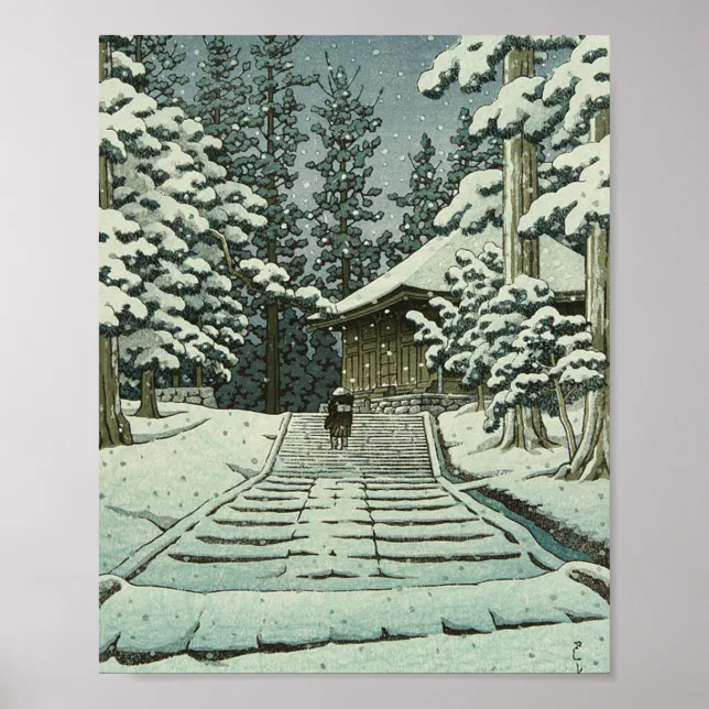 Hiraizumi Hall of the Golden Hue - Hasui Kawase Poster | Zazzle