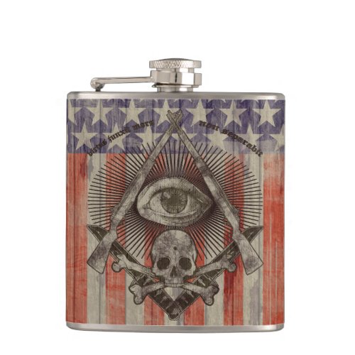 Hiram Abiff Freemasons flask with American colors