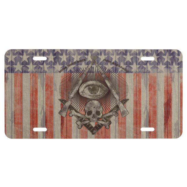 Hiram Abiff License Plate for Freemasons (Front)