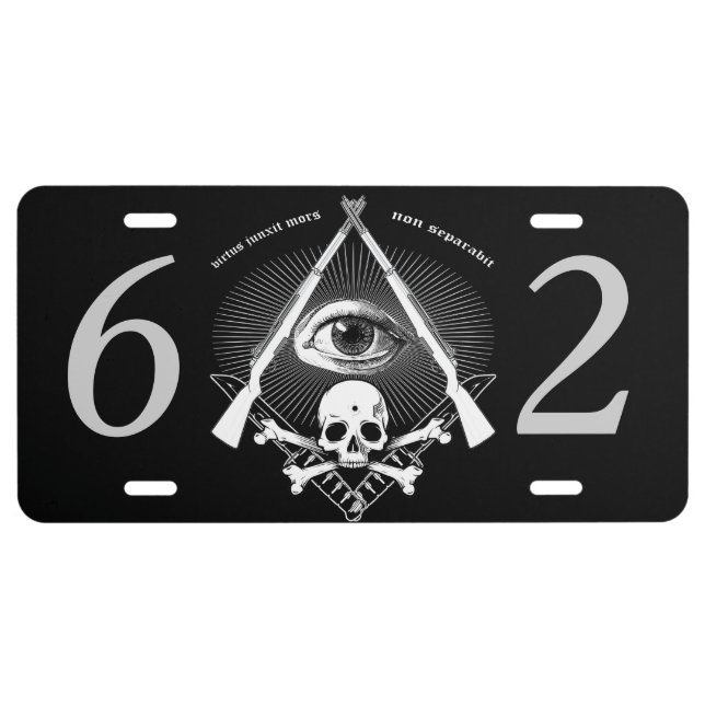 Hiram Abiff Lodge 62 license plate (Front)