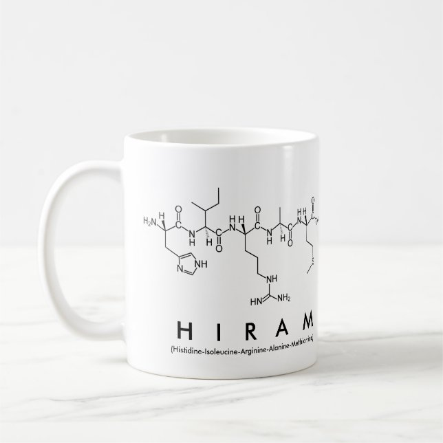 Hiram peptide name mug (Left)
